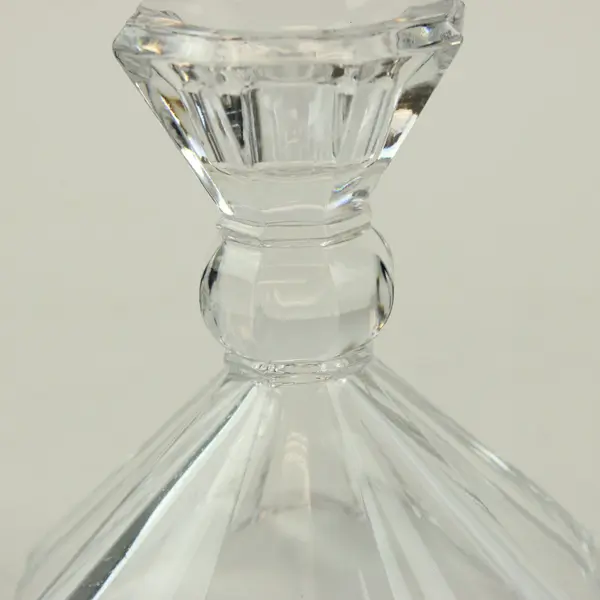 24% Lead Crystal Clear Faceted Candlestick Holder 4"