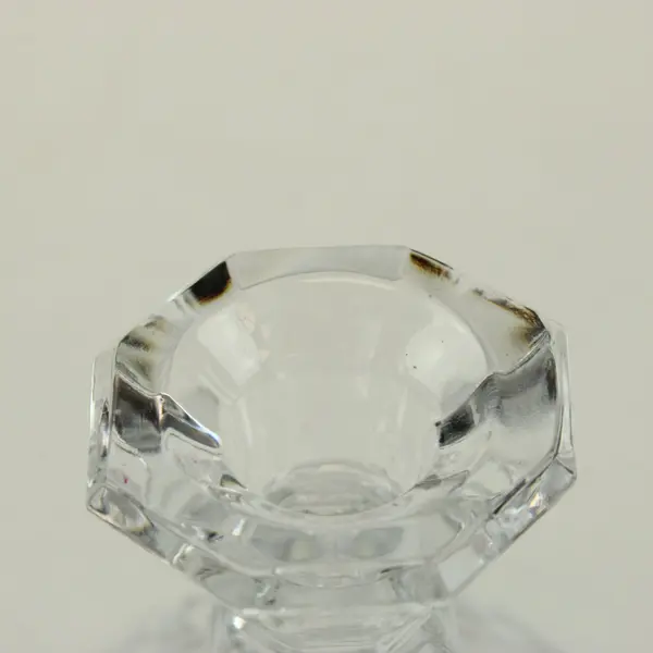 24% Lead Crystal Clear Faceted Candlestick Holder 4"