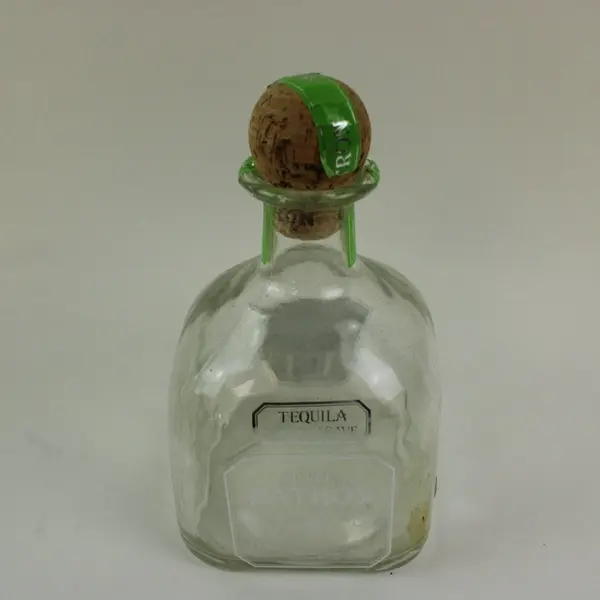 Empty Patrón Silver Tequila 750ml Glass Bottle Cork Closure