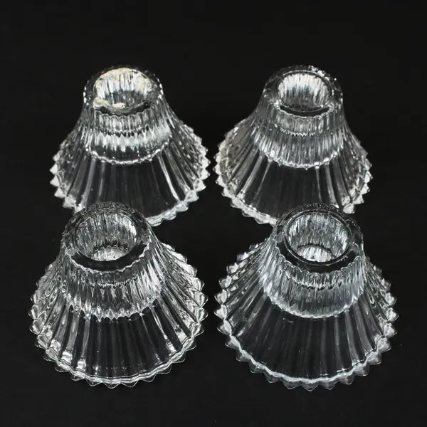 Vintage Clear Glass Ribbed Sherbet Dessert Dishes Set of 4