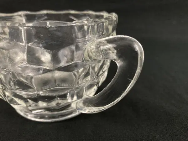 Vintage Fostoria American Block Optic Open Sugar Bowl 1915-1982