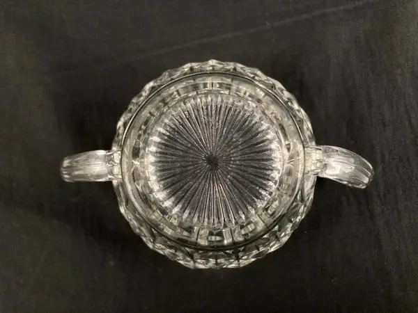 Vintage Fostoria American Block Optic Open Sugar Bowl 1915-1982