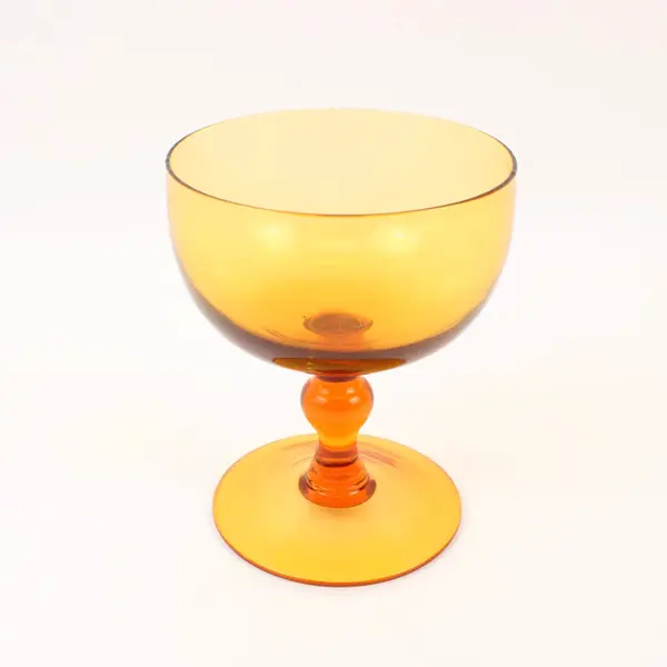 Imperial Glass Hoffman House Amber Sherbet Coupe 5.5" Pedestal Stem