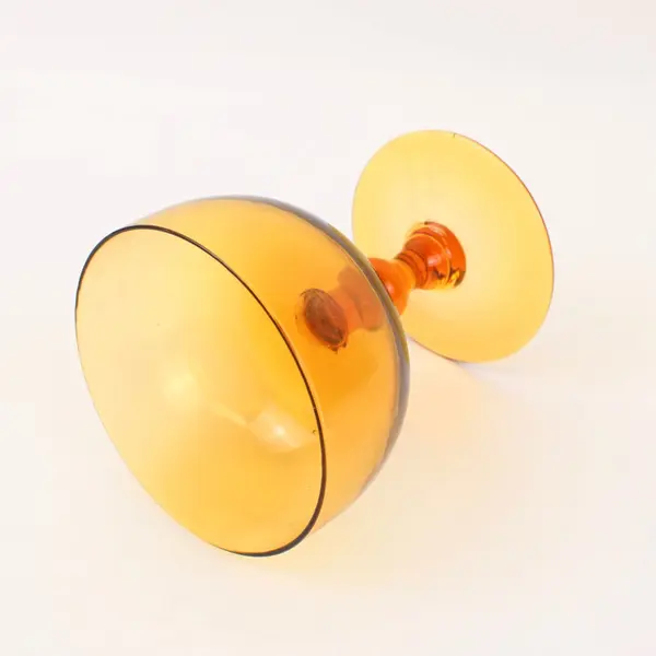 Imperial Glass Hoffman House Amber Sherbet Coupe 5.5" Pedestal Stem