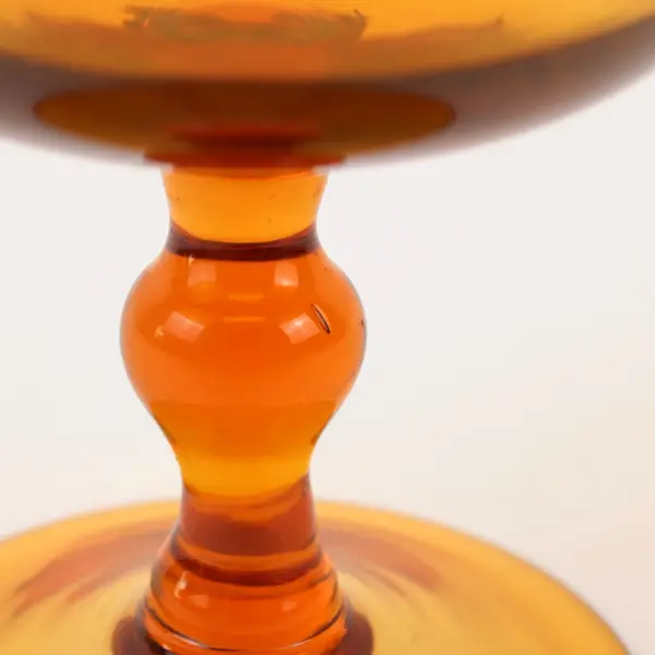 Imperial Glass Hoffman House Amber Sherbet Coupe 5.5" Pedestal Stem