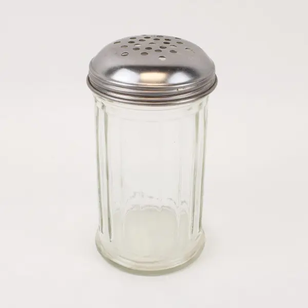 Vintage Chicago Fluted Glass Salt Shaker Metal Lid 7 Inch Tall