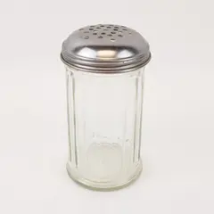 Vintage Chicago Fluted Glass Salt Shaker Metal Lid 7 Inch Tall