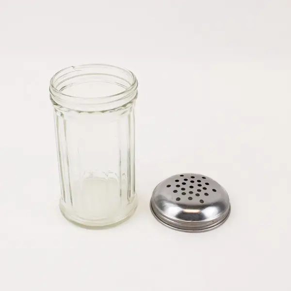 Vintage Chicago Fluted Glass Salt Shaker Metal Lid 7 Inch Tall