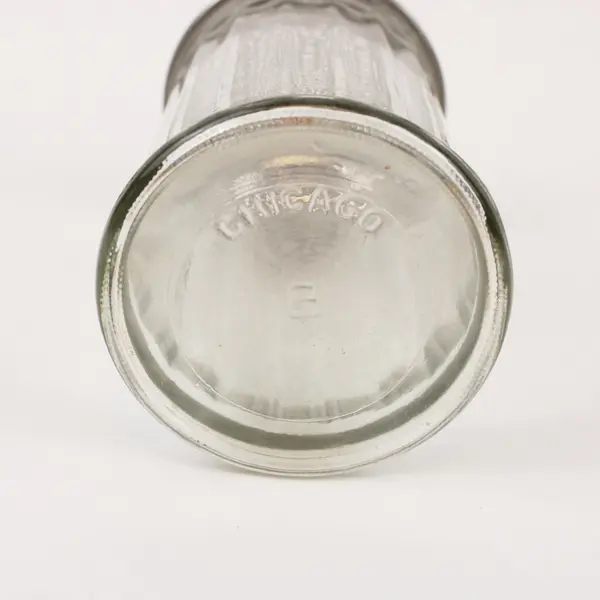 Vintage Chicago Fluted Glass Salt Shaker Metal Lid 7 Inch Tall