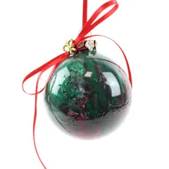 Red Green Blown Glass Ball Christmas Ornament 3 Inch