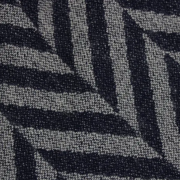 Blue Gray Herringbone Knit Scarf Fringe 26 x 78 in