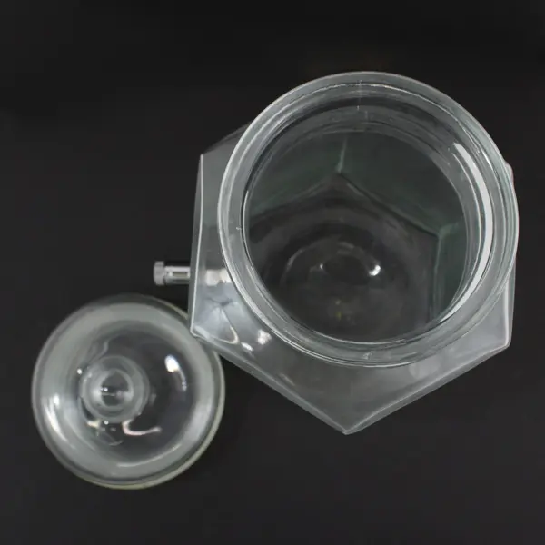 Hexagon Glass Beverage Dispenser With Spigot Lid
