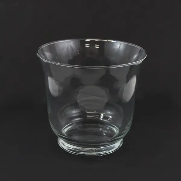Clear Glass Hurricane Vase 6" Tall Flared Rim Candle Holder