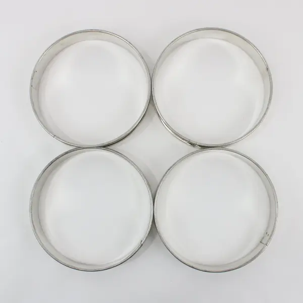 Lot of 4 Stainless Steel 6 Inch Cake Tart Rings Baking Molds
