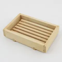 Hinoki Wood Soap Dish Tray Raised Drainage Bathroom Counter