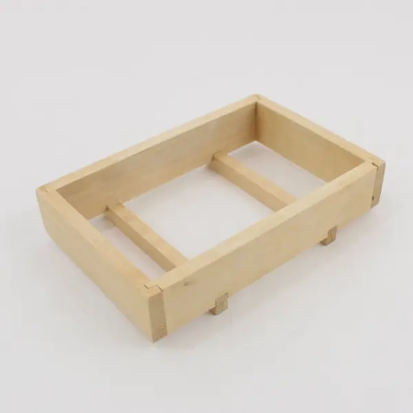 Hinoki Wood Soap Dish Tray Raised Drainage Bathroom Counter