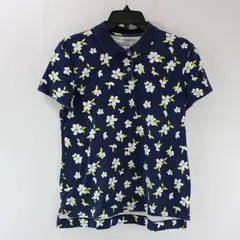 Croft & Barrow Classic Polo Shirt Women's Small Navy Floral