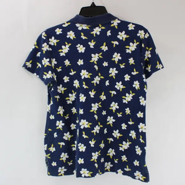 Croft & Barrow Classic Polo Shirt Women's Small Navy Floral