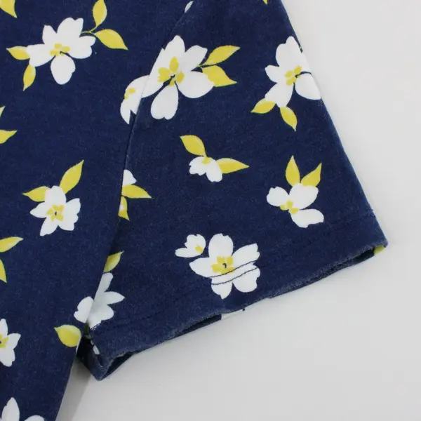 Croft & Barrow Classic Polo Shirt Women's Small Navy Floral
