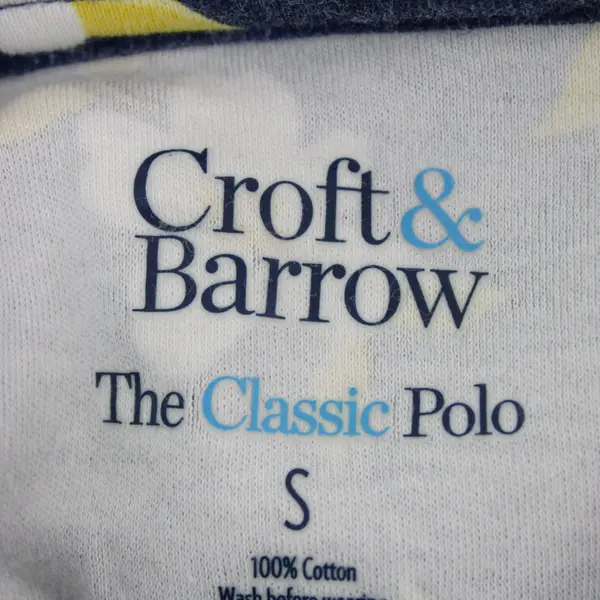 Croft & Barrow Classic Polo Shirt Women's Small Navy Floral