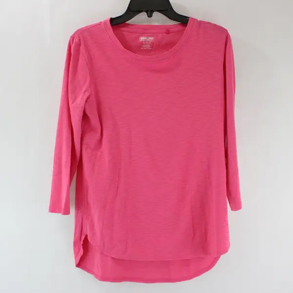 Kirkland Signature Women's 3/4 Sleeve Pink Space Dye Shirt Size M