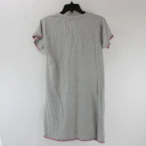 Rene Rofe Women's Sleepwear Dress Gray M V-Neck Embroidered Time to Un-Wine-d