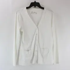 Eddie Bauer Outdoor Women's Cardigan Sweater Medium White Long Sleeve