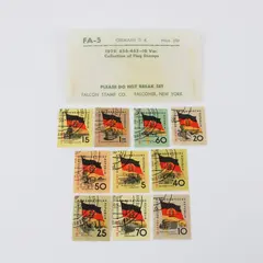 Set Of 10 Germany DDR 1959 10th Anniversary Flag Stamps Used SC #456-465