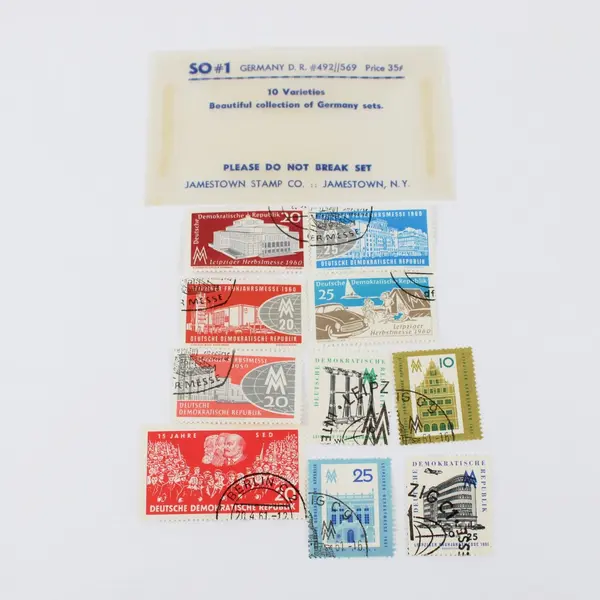 Lot of 10 Germany DDR Stamps 1959-1961 Used Jamestown Stamp Co. Packet