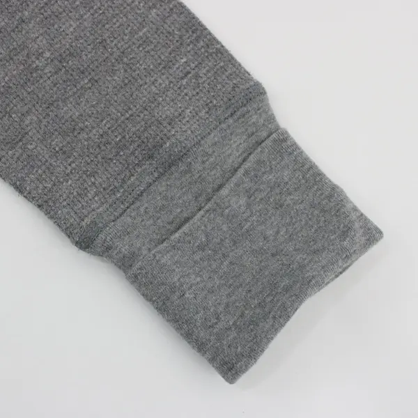 Jockey Women's Gray Ribbed Long Sleeve Henley Top Size M