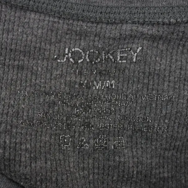 Jockey Women's Gray Ribbed Long Sleeve Henley Top Size M