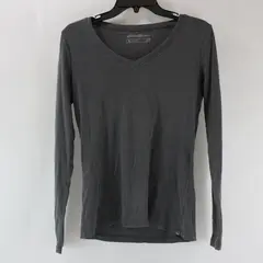 Eddie Bauer Outdoor Women's Dark Gray Long Sleeve V-Neck Shirt Medium
