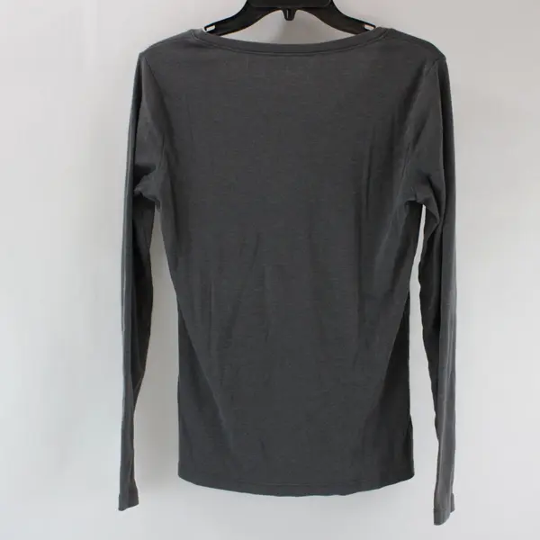 Eddie Bauer Outdoor Women's Dark Gray Long Sleeve V-Neck Shirt Medium