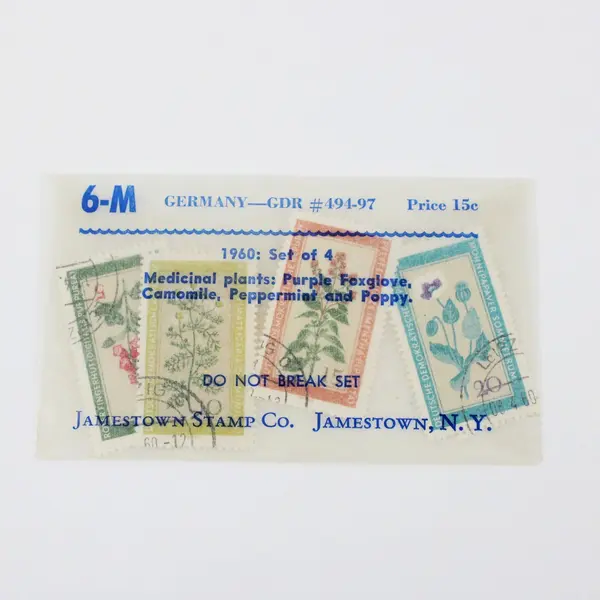 Set Of 4 East Germany DDR 1960 Medicinal Plants Used Stamps Scott #494-497