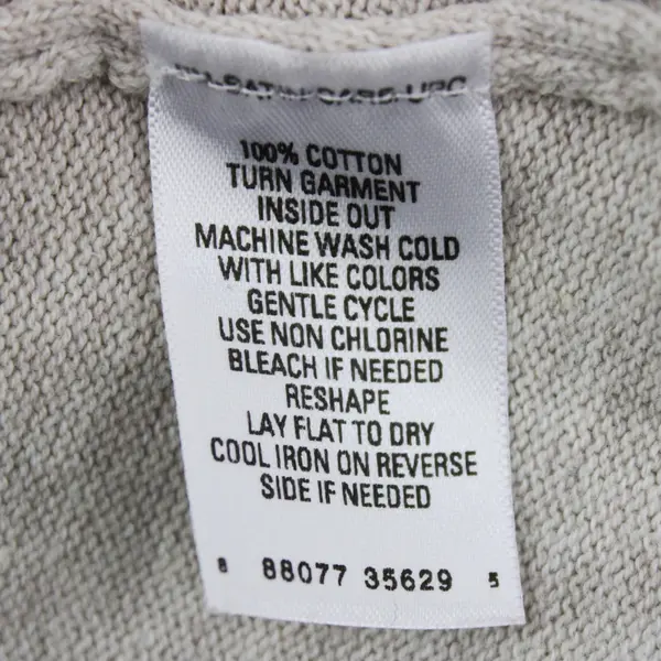 Great Northwest Indigo Women's Beige Light Gray Keyhole 3/4 Sleeve Top M