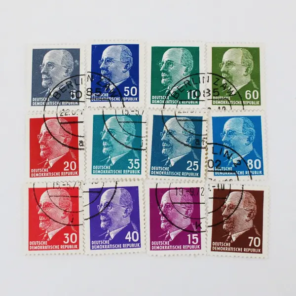 Germany DDR 1961 Walter Ulbricht 12-Stamp Canceled Set 5-80 Pfennig