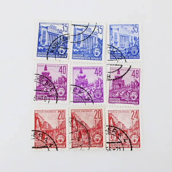 Lot of 9 DDR East Germany Architecture Postage Stamps Used