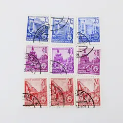 Lot of 9 DDR East Germany Architecture Postage Stamps Used