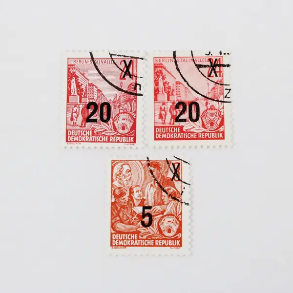 Lot Of 9 East Germany DDR 1954 5-Year Plan Industrial Overprint CTO Stamps