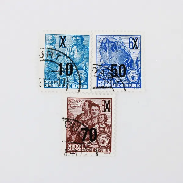 Lot Of 9 East Germany DDR 1954 5-Year Plan Industrial Overprint CTO Stamps