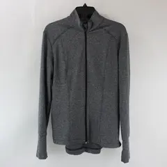 Unbranded Women's Dark Gray Space Dye Zip-Up Jacket Mock Neck Size M
