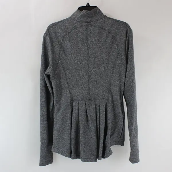 Unbranded Women's Dark Gray Space Dye Zip-Up Jacket Mock Neck Size M