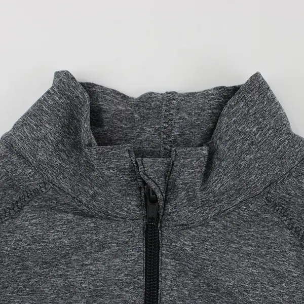 Unbranded Women's Dark Gray Space Dye Zip-Up Jacket Mock Neck Size M
