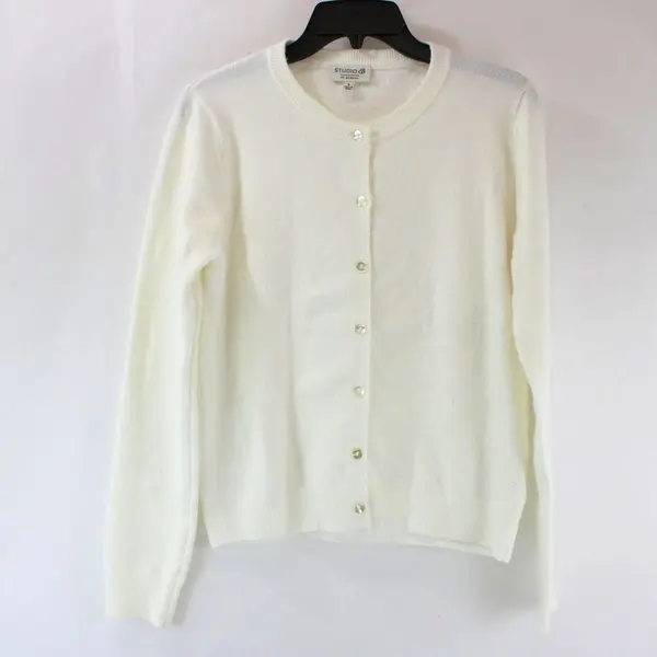 Studio B by Bobeau Women's White Button Front Cardigan Size Small