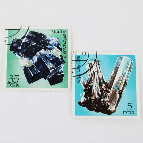 Lot of 5 1972 DDR Germany Mineral Stamps Used 5 10 20 25 35 Pfennig