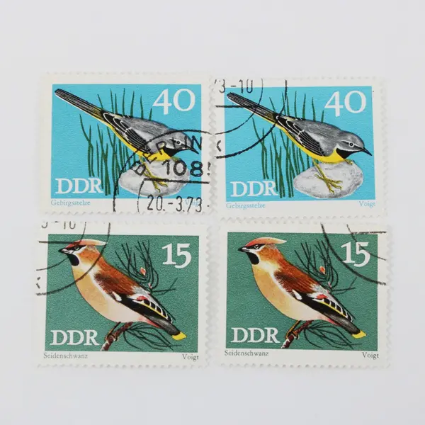 Lot Of 10 DDR Germany 1973 Protected Birds Postage Stamps Used