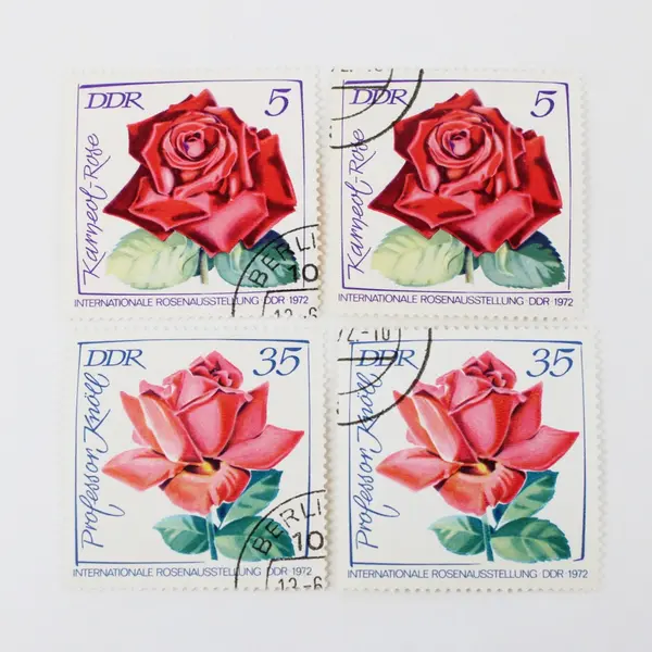 Lot Of 10 East Germany DDR 1972 Roses Flowers Stamps Cancelled SC #1378-1383