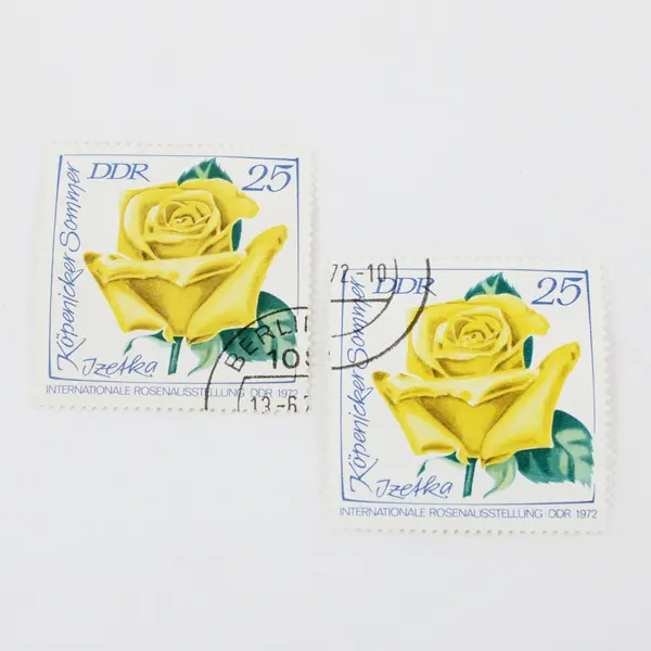 Lot Of 10 East Germany DDR 1972 Roses Flowers Stamps Cancelled SC #1378-1383