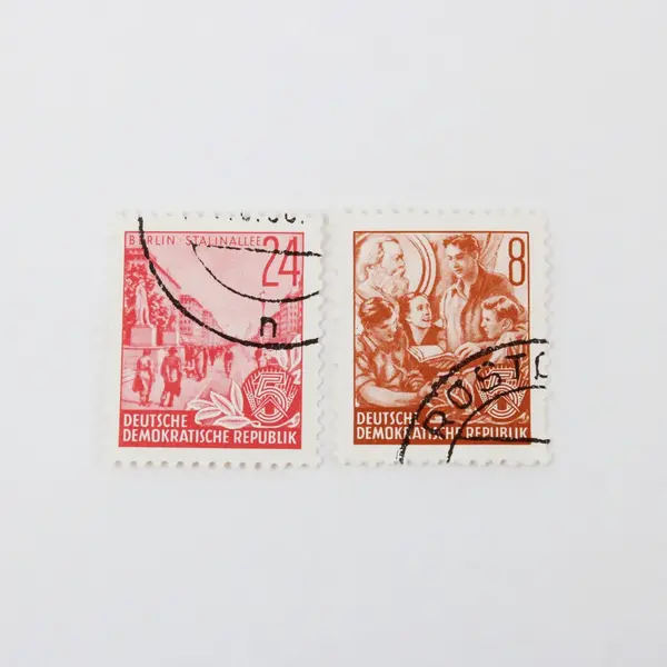 Lot Of 10 Germany DDR 1953 Used 5 Year Plan Stamps 1/5/6/8/10/12/15/16/20/24pf