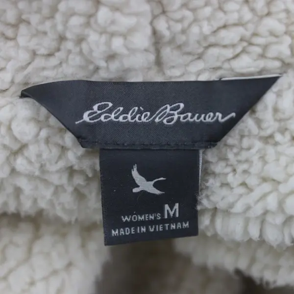 Eddie Bauer Women's Sherpa Lined Cardigan Sweatshirt Gray Size M